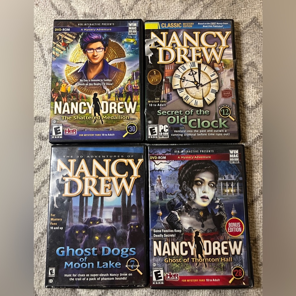 Nancy Drew Pc Game Lot X4 (Windows/Mac, 2014) ROM Untested